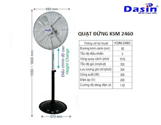 Quạt đứng Dasin 2460