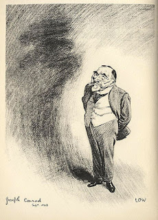 Caricature of Joseph Conrad by David Low in Lions and Lambs, 1928