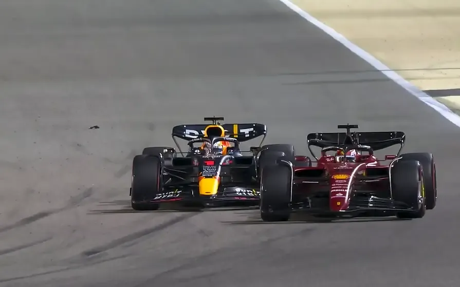 Il duello tra Leclerc e Verstappen nel gran premio del Bahrain 2022