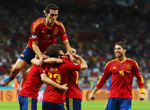 Spain Celebrating after score a Goal