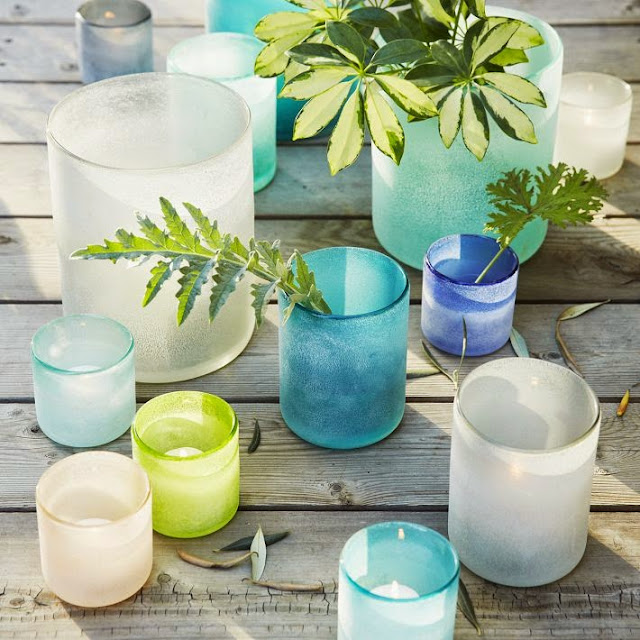 watercolor candle holders