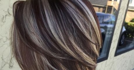 Ash blonde highlights on dark hair at home