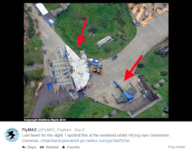 Overhead photo of "Star Wars: Episode VII" Millennium Falcon