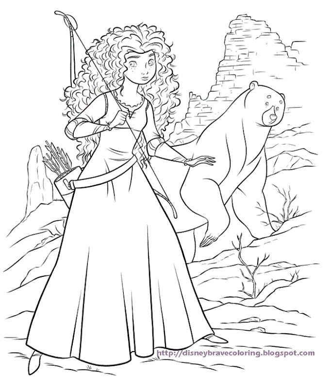 DISNEY PIXAR BRAVE MERIDA COLORING title=