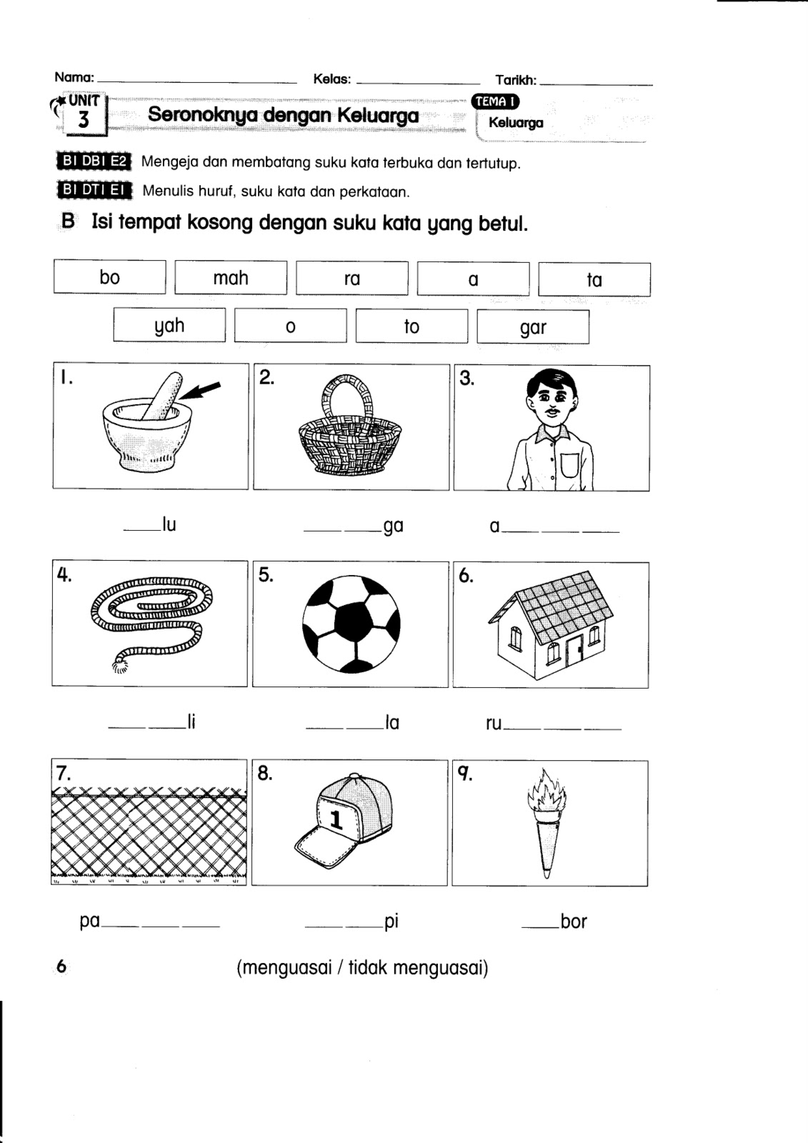 BAHASA MELAYU TAHUN 1: Latihan