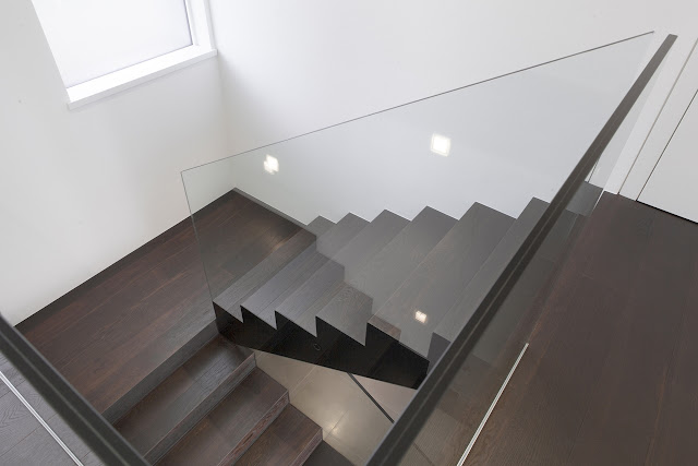 Wood and glass staircase 