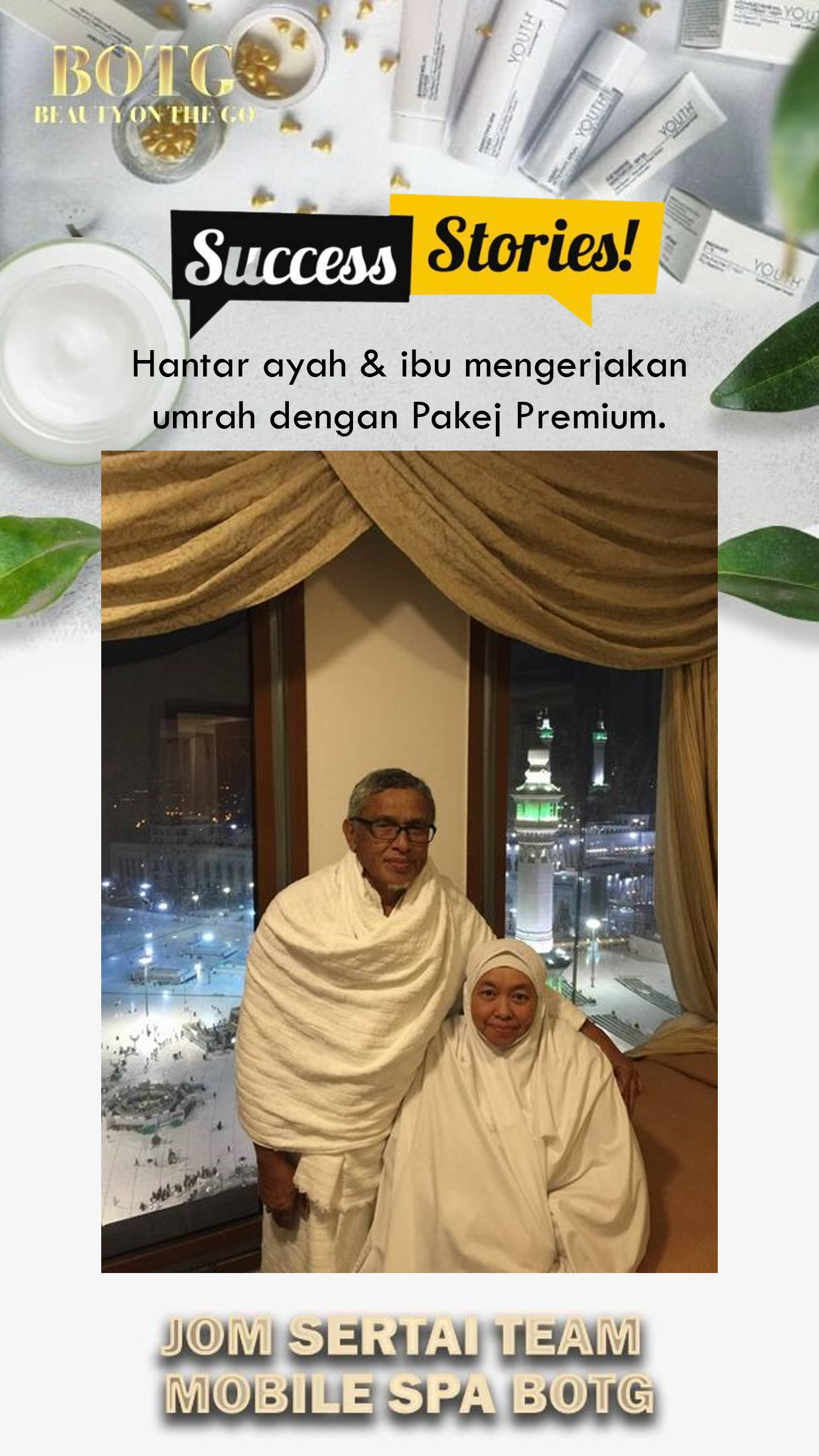 hantar ibu ayah ke umrah hasil bisnes mobile spa