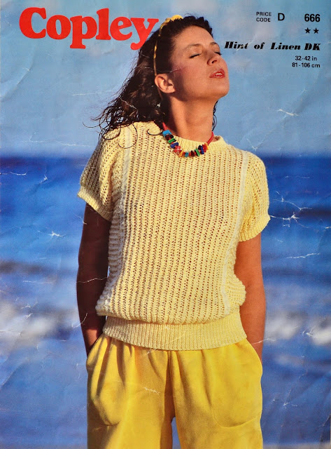 Vintage 1980s Knitting Pattern - Copley Pattern 666 Ladies' T-Shirt