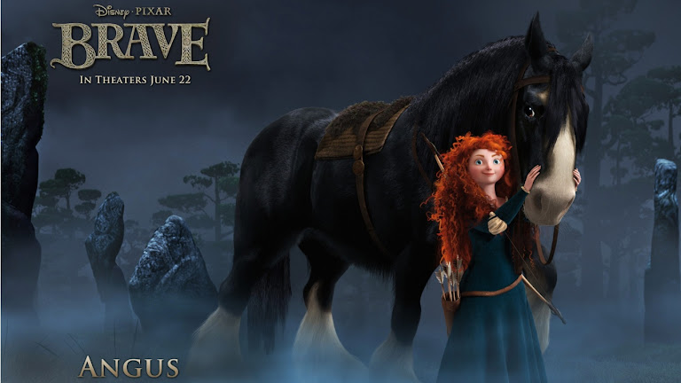 Merida & Angus in Brave Movie hd wallpaper