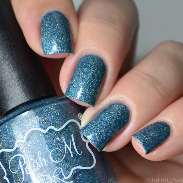 light blue holographic nail polish