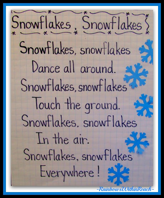 photo of: Anchor Chart for Snowflake Song in Shared Reading via RainbowsWithinReach Winter RoundUP