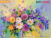 oil painting flowers with birthday wishes