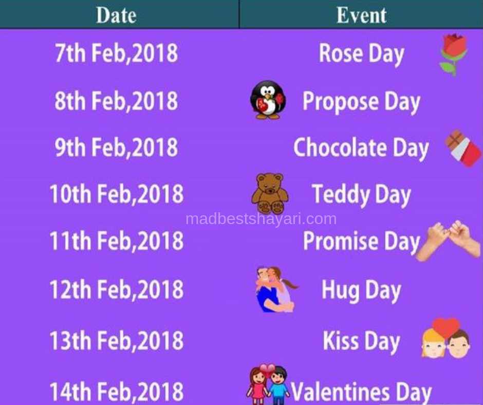 Valentine Day List 2019 Image Download