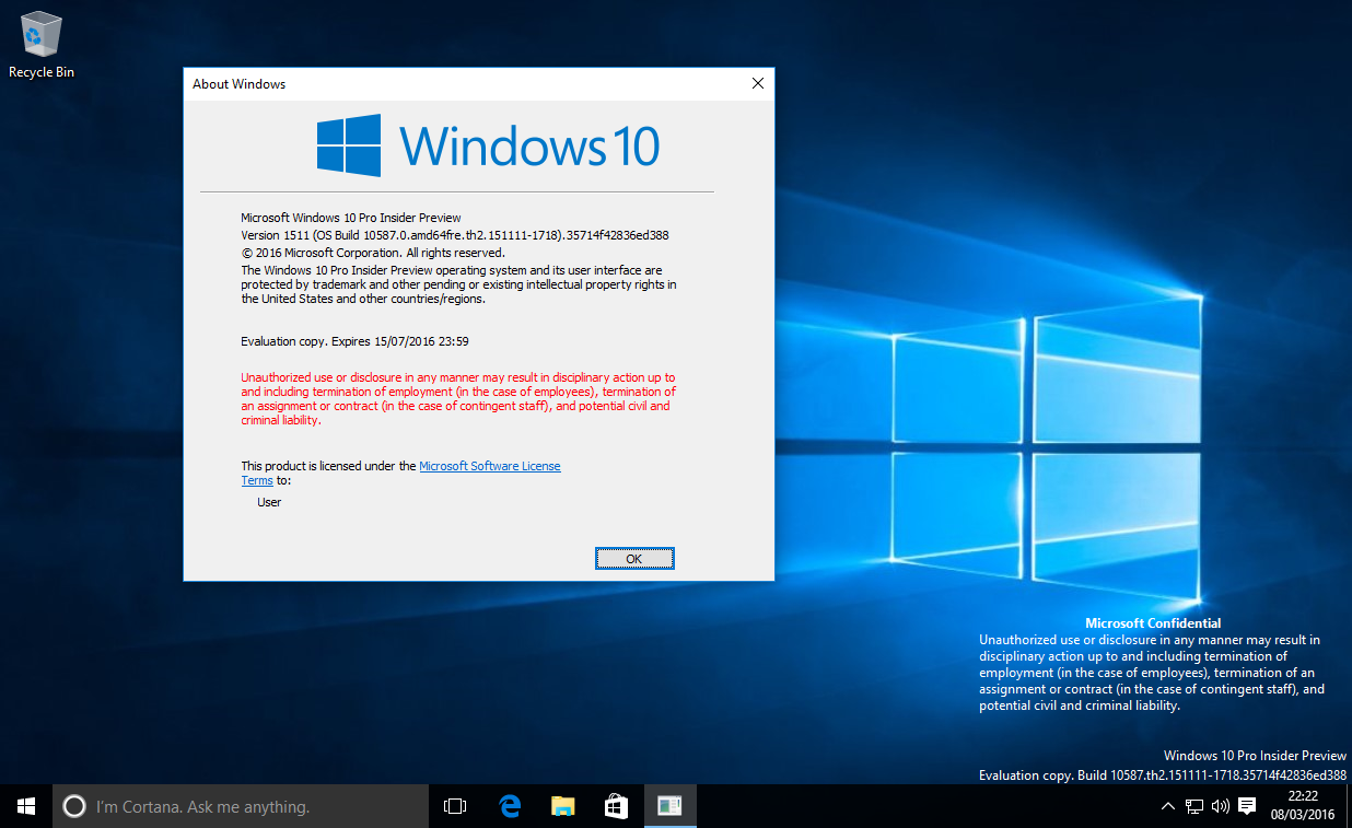 Windows 10: misteriosa Build 10587 trapelata in rete HTNovo