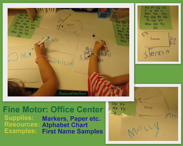photo of: Fine Motor Center "Playing Office" by Writing Friend's names