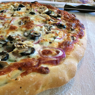 pizza, vegtables, dough, cheese, sauce