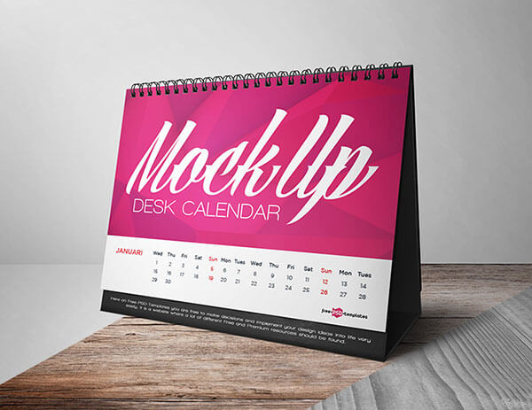 Mockup PSD Kalender 2019 Terbaru - Free Desk Calendar PSD Mockup File