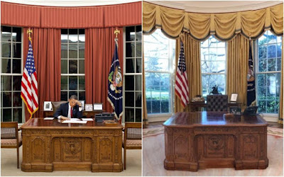 Barrack Obama's Oval Office Interior Design VS Donald Trump's Oval Office Interior Design