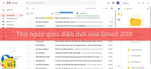 Gmail cap nhap giao dien moi