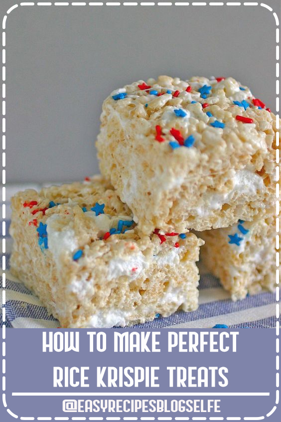 The recipe for Rice Krispie treats is definitely no secret – it’s basically on the back of every box of Rice Krispies and every bag of marshmallows. BUT, there is a secret to making them super soft and chewy. I’m constantly getting asked how I get them to be so perfect and there is a #EasyRecipesBlogSelfe #recipe #Rice #Treats #EasyRecipesTreats