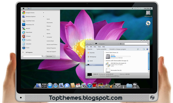 Mac OS X Lion 64-Bit Theme For windows xp
