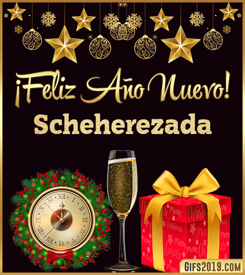 Gif de feliz año nuevo con nombre scheherezada Gif de feliz año nuevo con nombre scheherezada