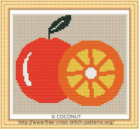 Orange, FREE AND EASY PRINTABLE CROSS STITCH PATTERN