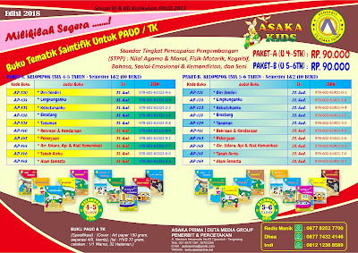 penerbit asaka prima, buku paud tematik 2018, buku tk paud murah, buku tematik saintifik, buku paud tematik, buku paud saintifik, buku paud k13, buku paud