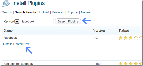 install facebook plugin