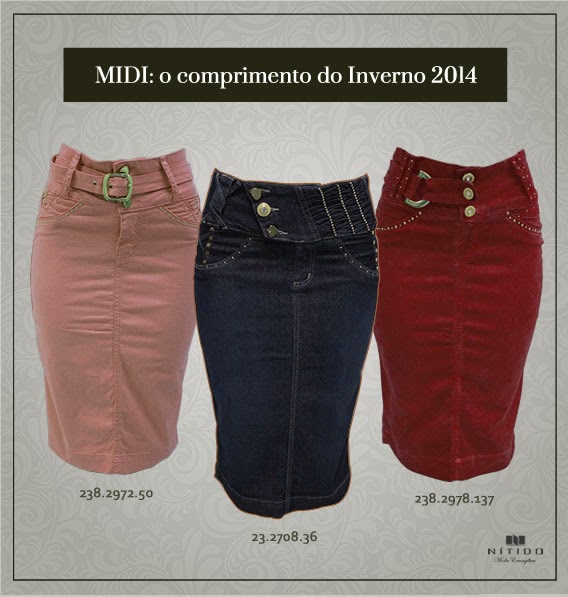 Saia midi Nítido Moda Evangélica