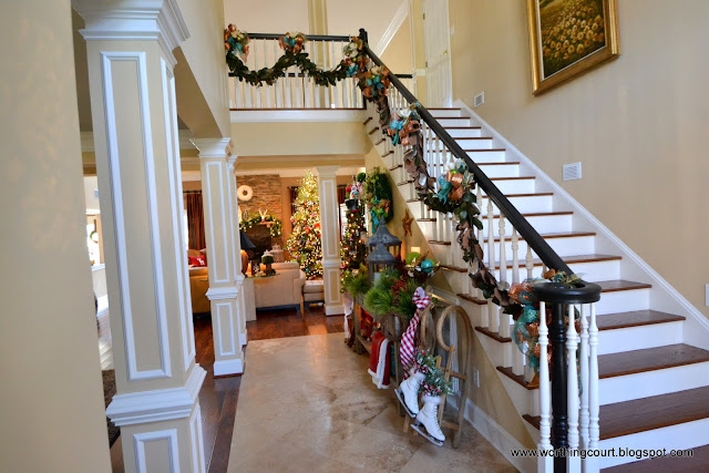 Christmas foyer and garland via Worthing Court blog