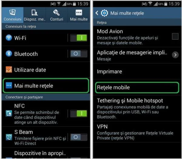 Setari android pentru conectare internet mobil Orange