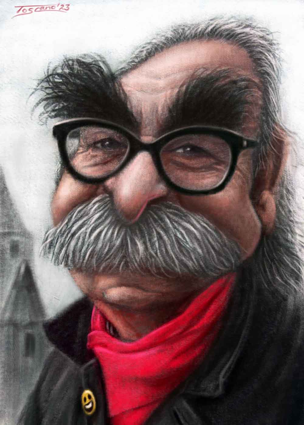 Abdulhadi Shammah .. Caricature by Walter Toscano - Peru