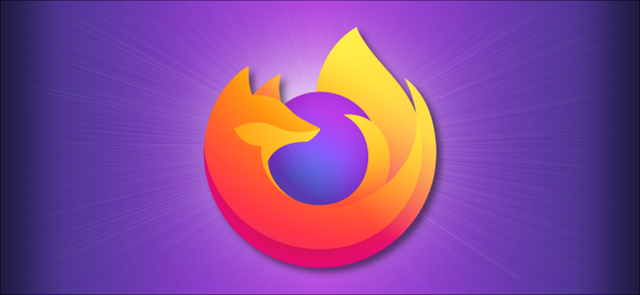 شعار Firefox على خلفية أرجوانية