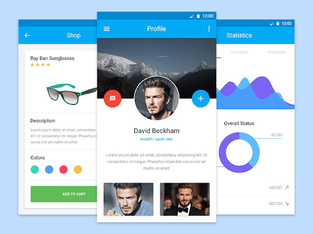 Material Design Card Profile for Masign Clean