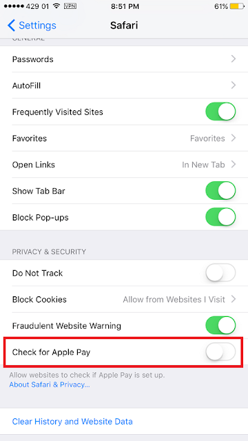 How to Disable Apple Pay in Safari on iPhone - iMangoss