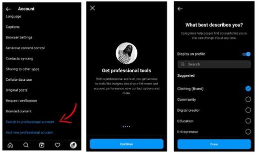 switch to a business account instagram