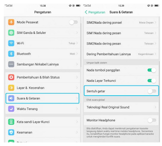 Cara Menonaktifkan Getar Saat Menyentuh HP OPPO