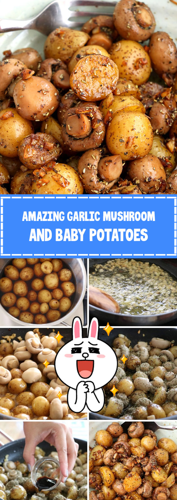 Amazing Garlic Mushroom and Baby Potatoes