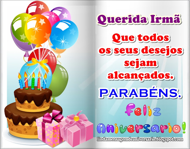 Blog Linda Mensagem de aniversario Irmã