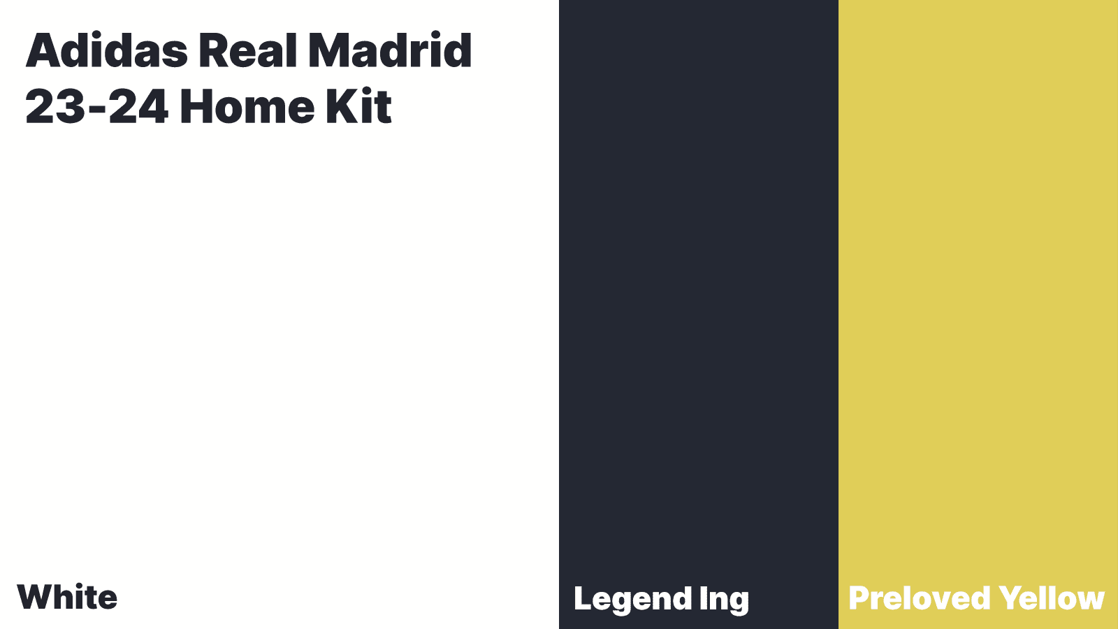 Adidas Real Madrid Away Jersey 23/24 Legend Ink/Yellow / S