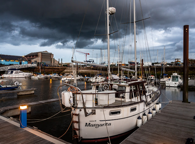 Photo of threatening clouds over Maryport Marina