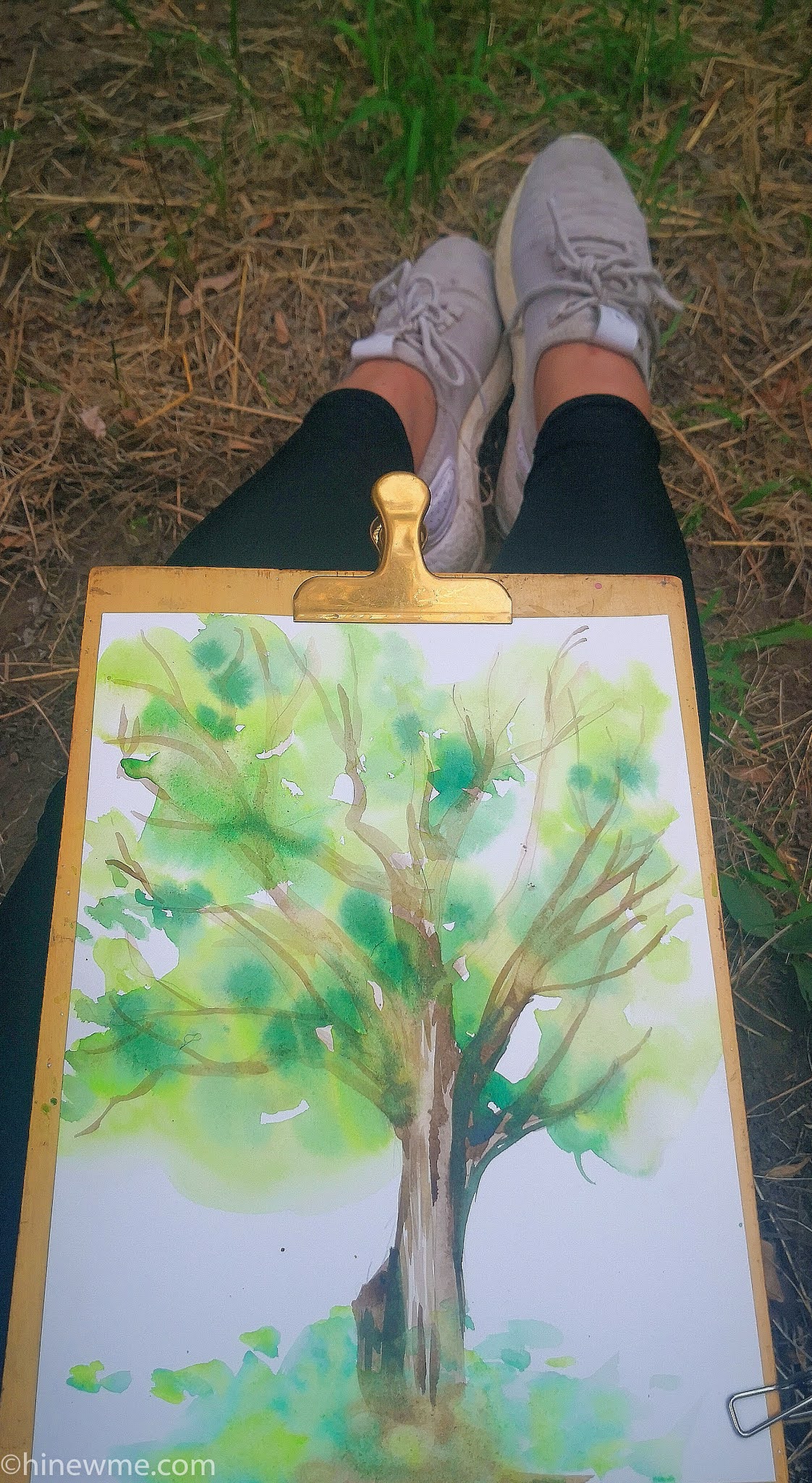 Painting Watercolor tree in nature forest| How to draw a tree|outdoors painting