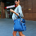 Woman In Blue Street Style