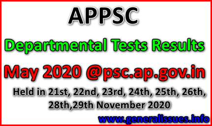 APPSC departmental test results 2020-2021 May-Nov@psc.ap.gov.in