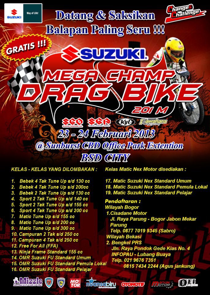 JADWAL DRAG  BIKE INDONESIAN GILA BALAP MOTOR