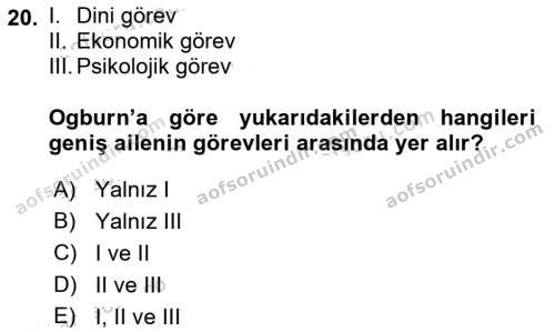 aöf davranış bilimleri 1 dersi ara sınav vize 2019 2020 yılı 20.soru