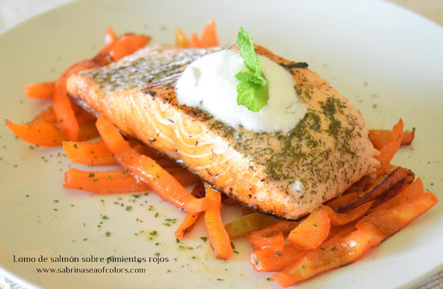 Lomo de salmón marinado a la plancha