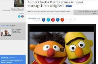 Charles Murray gay marriage equality same-sex Rob Schilling Bert Ernie Rick Sincere