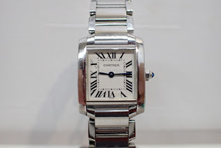 カルティエ女性用腕時計　タンクフランセーズSM　アイボリー文字板モデルをお買い取り致しました